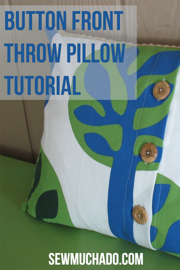 button front throw pillow tutorial