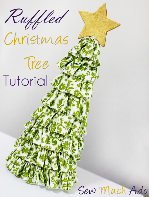 Styrofoam Christmas Trees Covered in Fabric - Ruffly Christmas