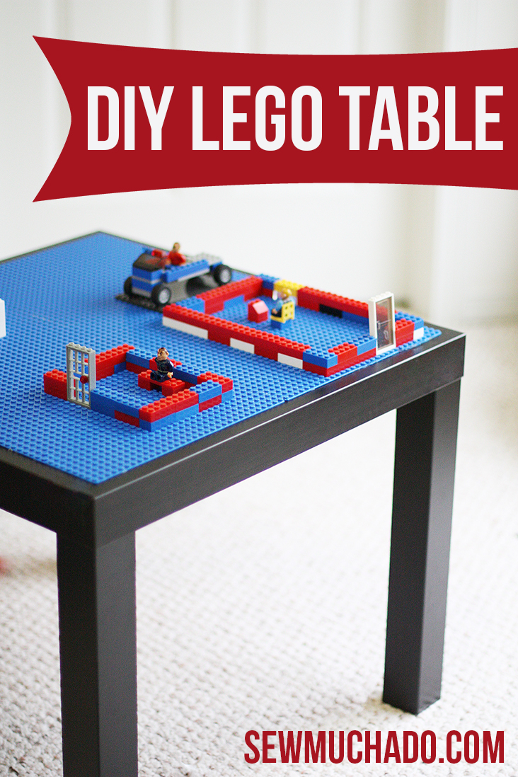 DIY Lego table. Used liquid nails to glue Lego base to old end