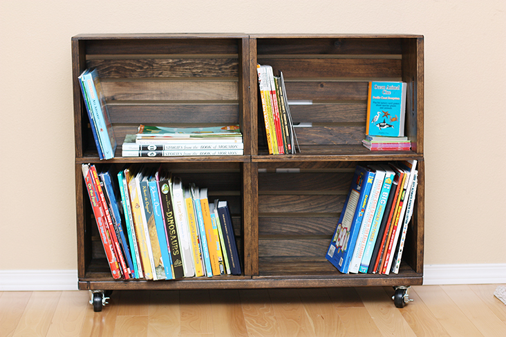 Diy Wood Crate Bookshelf Sew Much Ado