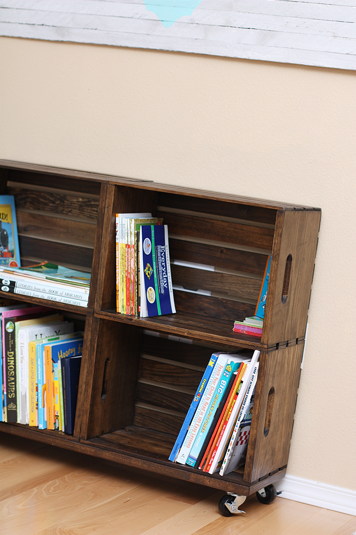 DIY Wood Crate Bookshelf - Sew Much Ado