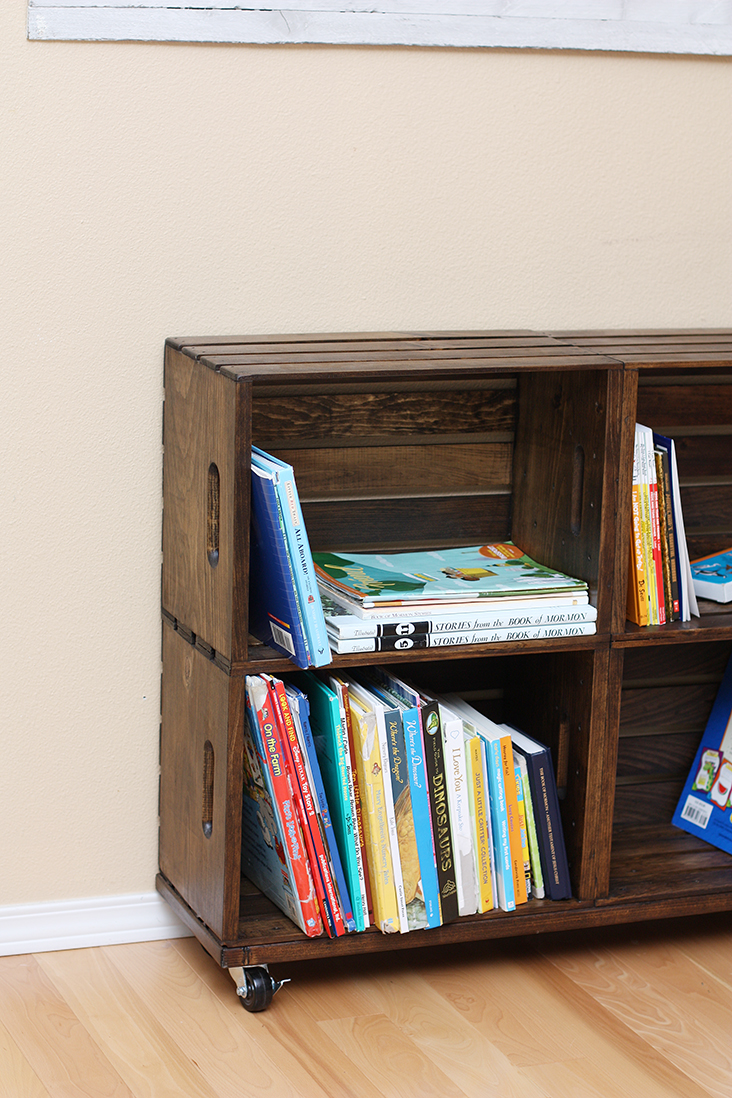 Wood crate bookshelf ideas