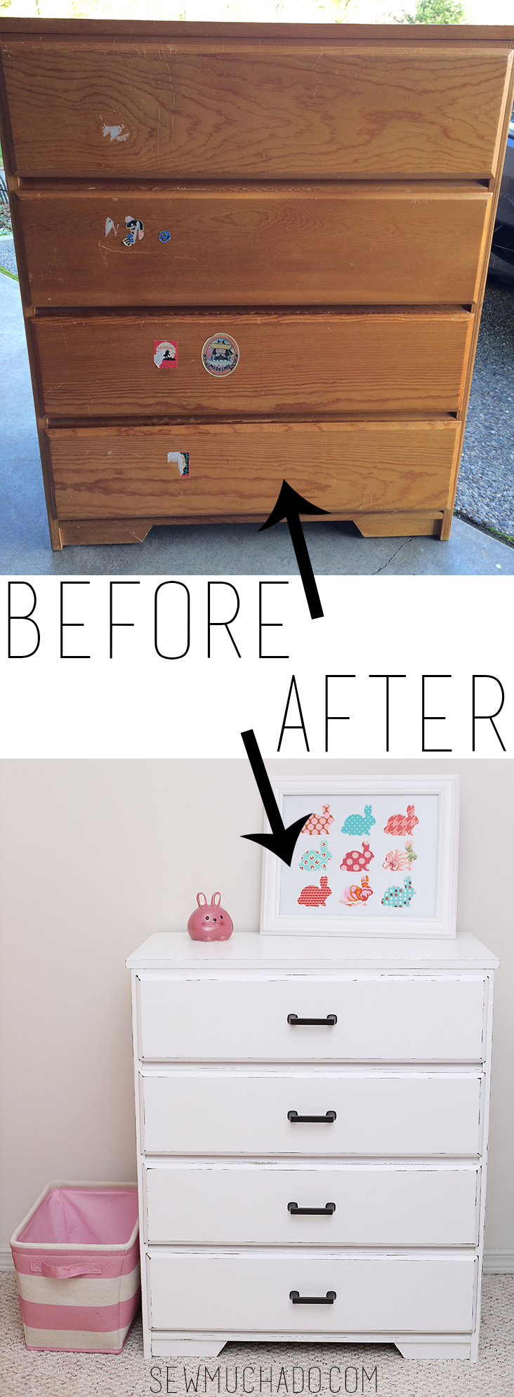 Little White Dresser Makeover Sew Much Ado