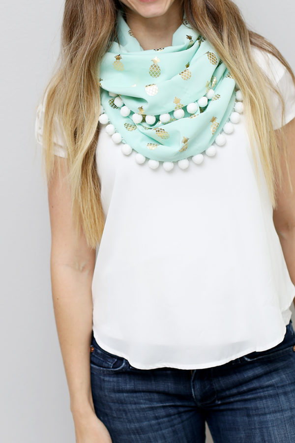 DIY Pom Pom Infinity Scarf Tutorial - Sew Much Ado