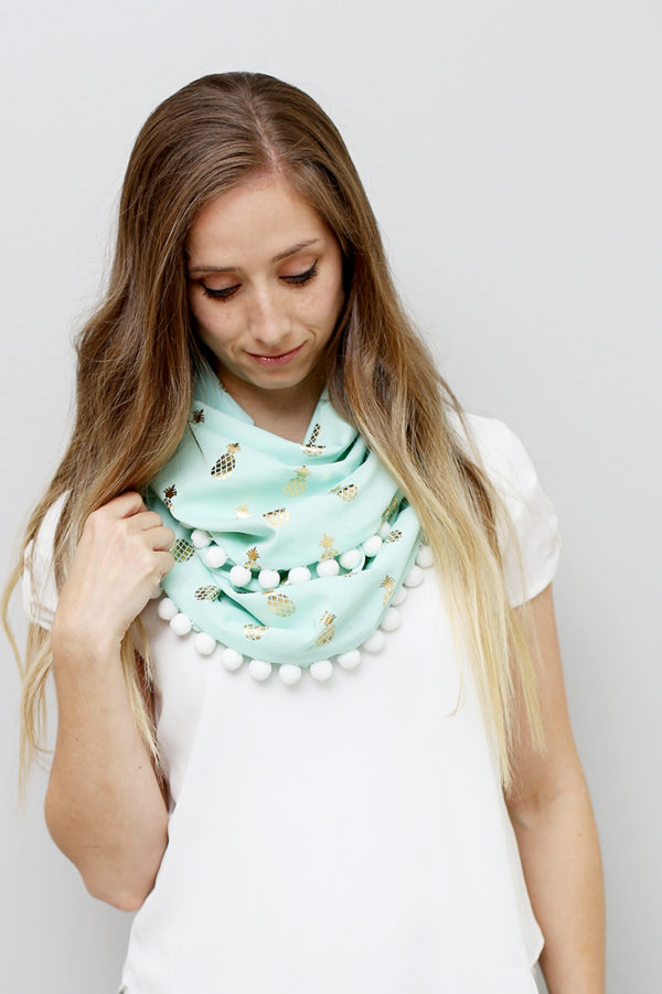 DIY Pom Pom Infinity Scarf Tutorial - Sew Much Ado