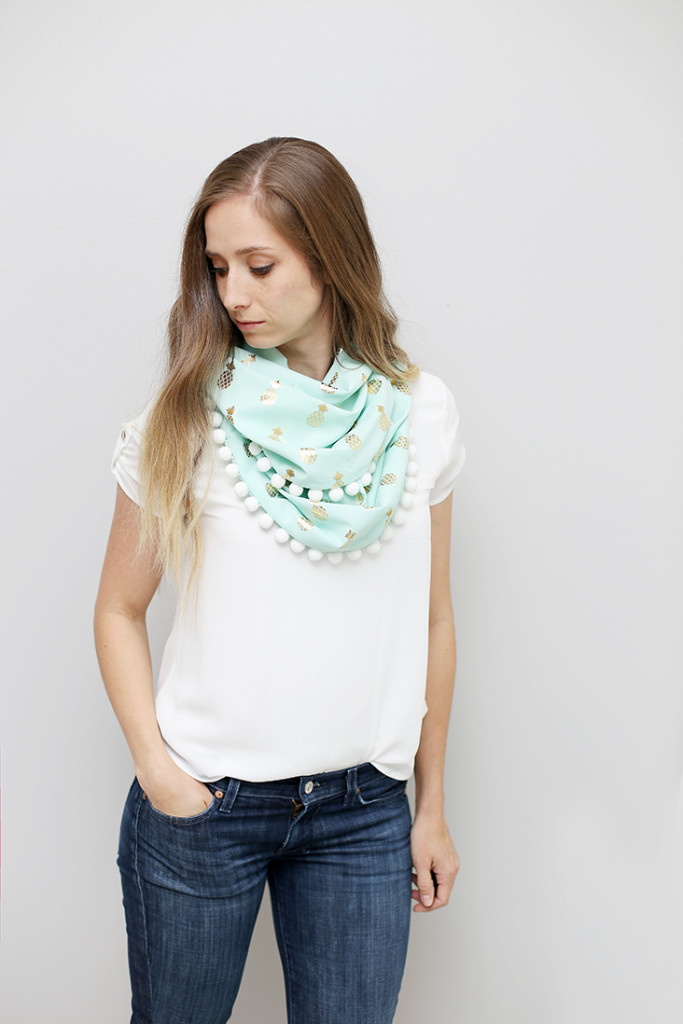 DIY Pom Pom Infinity Scarf Tutorial - Sew Much Ado