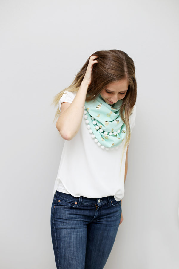 DIY Pom Pom Infinity Scarf Tutorial - Sew Much Ado