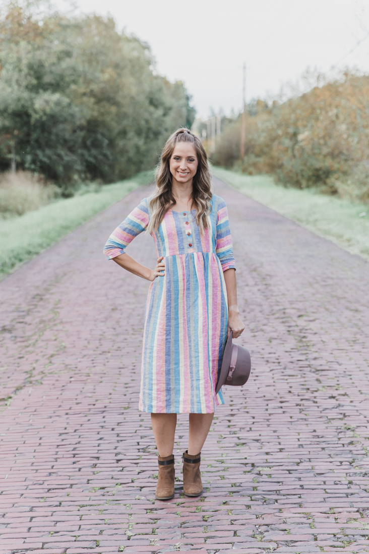 JoAnn Rainbow Linen Hinterland Dress Sew Much Ado